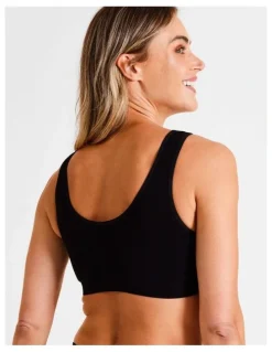 Soho Seamless Scoop Crop Bralette in Black