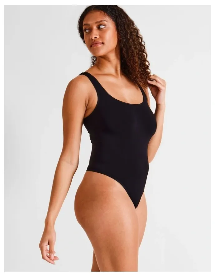 Soho Seamless Square Bodysuit in Black