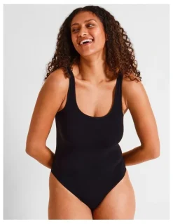 Soho Seamless Square Bodysuit in Black
