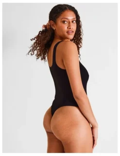 Soho Seamless Square Bodysuit in Black