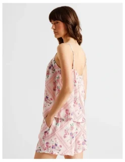 Soho Serene Woven Cami Boxer Set in Diamond Floral Print