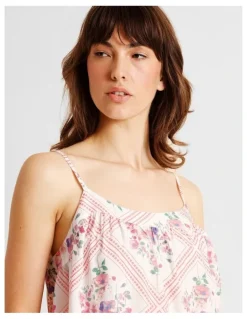 Soho Serene Woven Cami Boxer Set in Diamond Floral Print