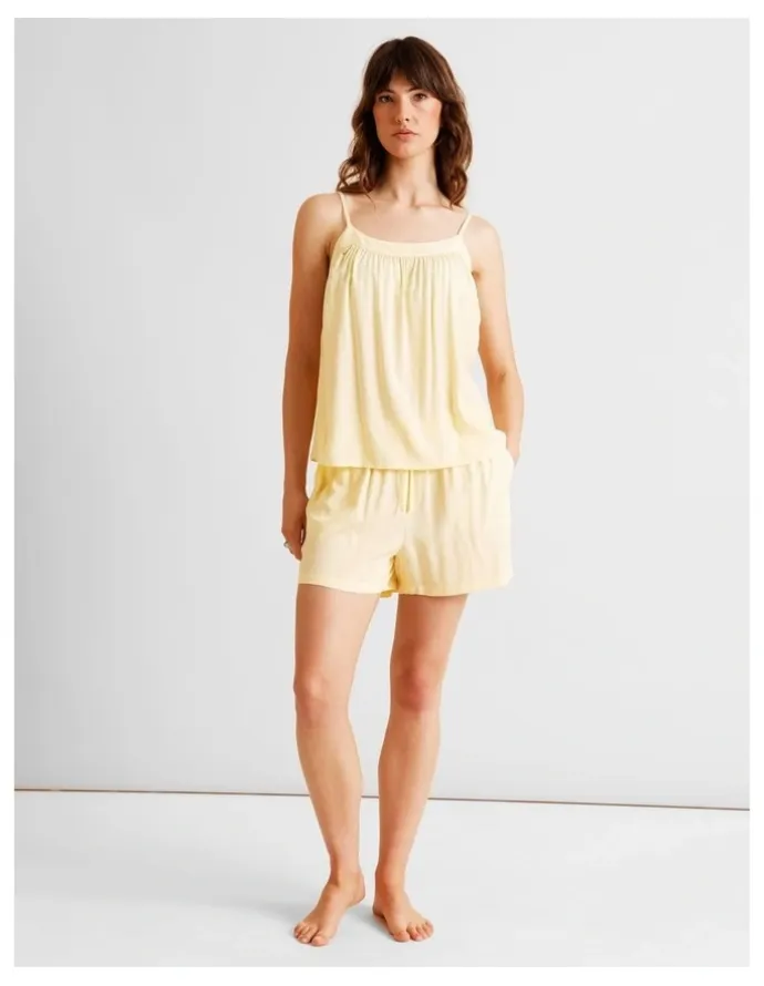 Soho Serene Woven Cami Boxer Set in Summer Geo Print