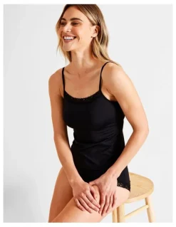 Soho Smooth Lace Cami in Black