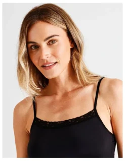 Soho Smooth Lace Cami in Black
