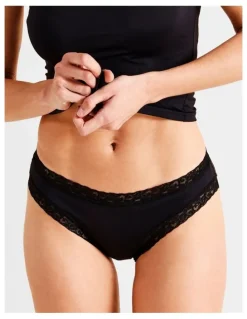 Soho Smooth with Lace Bikini Brief in Black
