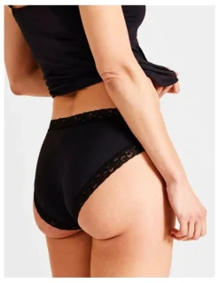Soho Smooth with Lace Bikini Brief in Black