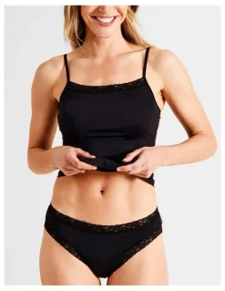 Soho Smooth with Lace Bikini Brief in Black