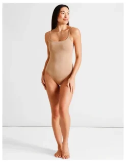 Soho Soft Feel Bodysuit in Beige