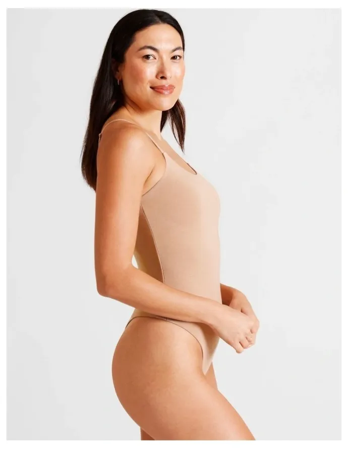 Soho Soft Feel Bodysuit in Beige