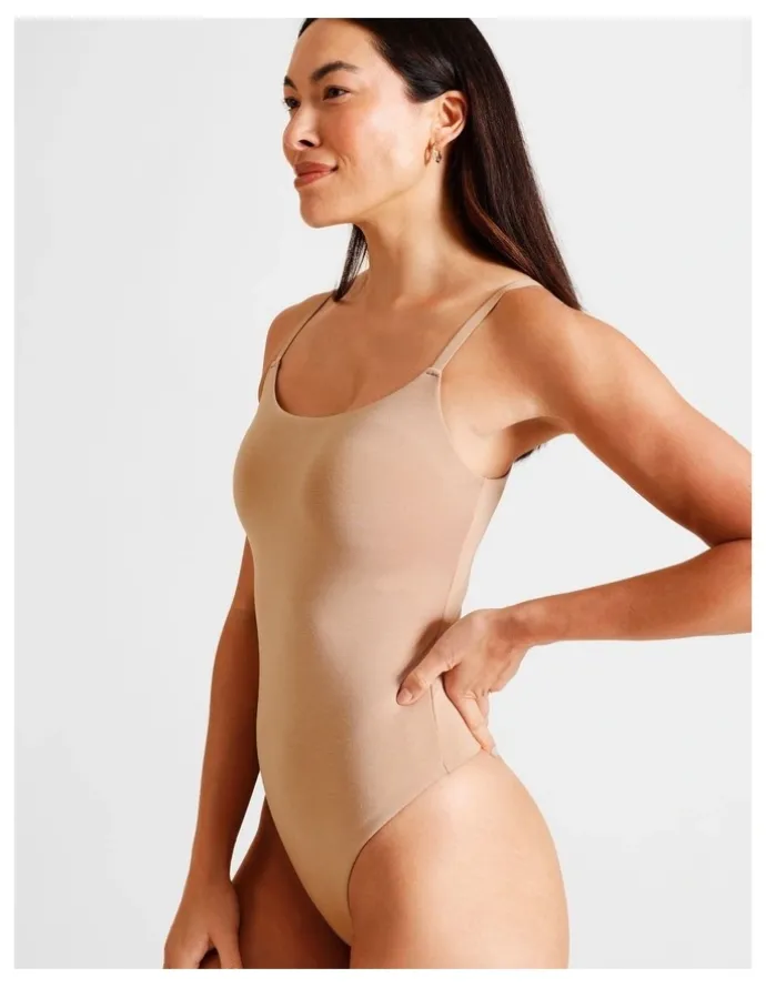 Soho Soft Feel Bodysuit in Beige
