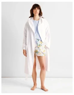 Soho Terry Hooded Robe in White