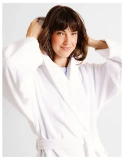 Soho Terry Hooded Robe in White