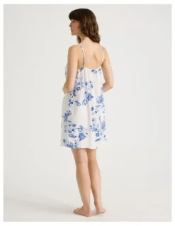 Soho Viscose Chemise in White Floral Print