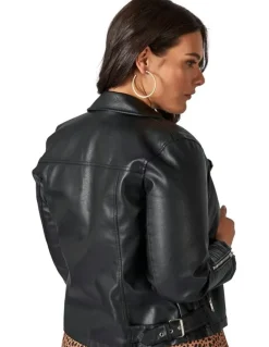 Something 4 Olivia Ally Biker Jacket in Black