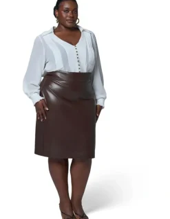 Something 4 Olivia Aurelia Pu Midi Skirt