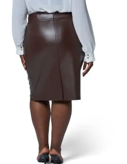 Something 4 Olivia Aurelia Pu Midi Skirt