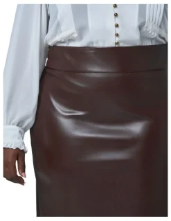 Something 4 Olivia Aurelia Pu Midi Skirt