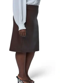 Something 4 Olivia Aurelia Pu Midi Skirt