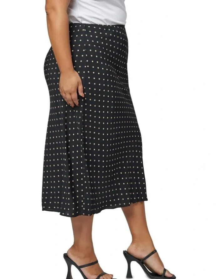Something 4 Olivia Emily Print Midi Skirt in Navy