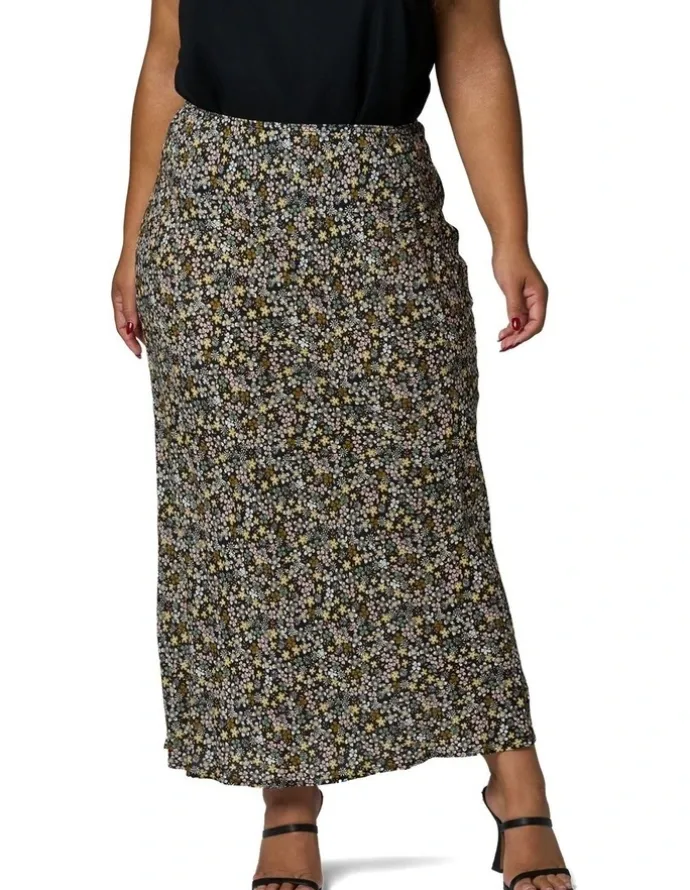 Something 4 Olivia Emily Printed Midi Skirt in Multi