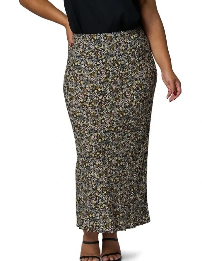 Something 4 Olivia Emily Printed Midi Skirt in Multi