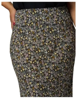Something 4 Olivia Emily Printed Midi Skirt in Multi