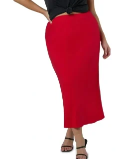 Something 4 Olivia Lucia Midi Skirt in Red