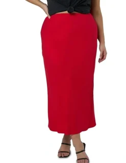 Something 4 Olivia Lucia Midi Skirt in Red