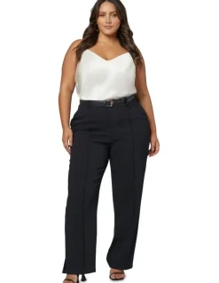 Something 4 Olivia Maxie Straight Leg Pants in Black