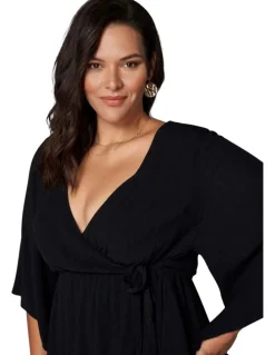 Something 4 Olivia Salma Wrap Blouse in Black
