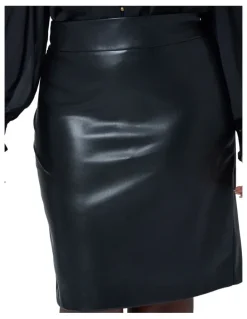 Something 4 Olivia Aurelia Pu Midi Skirt