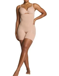 Spanx Sculpt GoFigure High Waist Mid Thigh Short in Beige