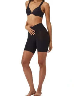 Spanx Sculpt Seamless Power Mid-Thigh Short In Black