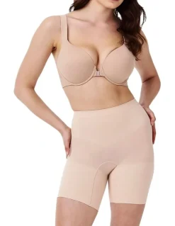 Spanx Sculpt Seamless Power Mid-Thigh Short In Beige