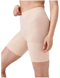 Spanx Sculpt Seamless Power Mid-Thigh Short In Beige