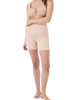 Spanx Sculpt Seamless Power Mid-Thigh Short In Beige