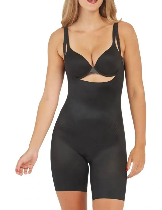 Spanx Shape Invisible Open-Bust Mid-Thigh Bodysuit