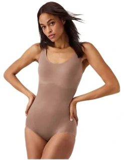 Spanx Shape Invisible Tank Brief Bodysuit in Beige
