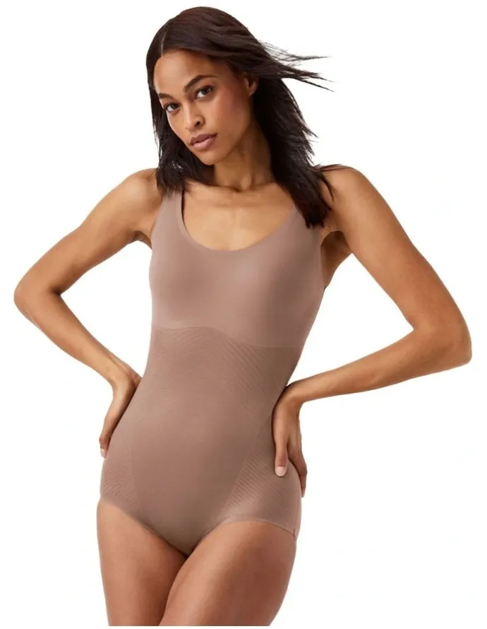 Spanx Shape Invisible Tank Brief Bodysuit in Beige