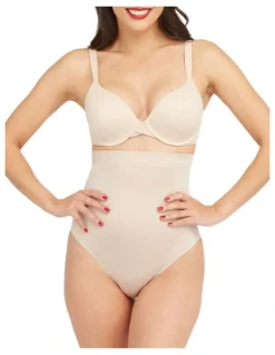 Spanx Suit Your Fancy High-Waist Thong in Beige