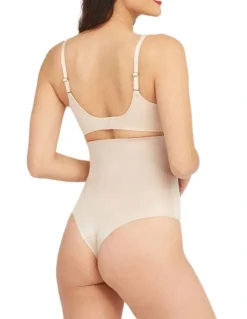 Spanx Suit Your Fancy High-Waist Thong in Beige