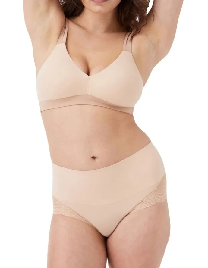 Spanx Super Smooth Undie-tectable Lace Hi-Hipster in Beige