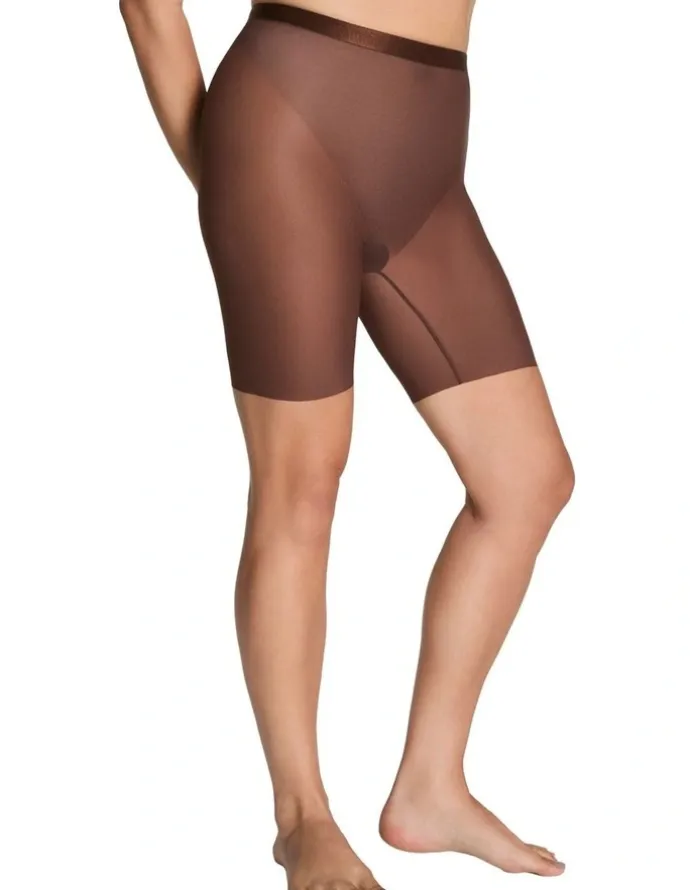 Spanx Supersmooth Sheersense Mid-Thigh Shorts in Brown