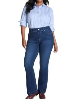 Spanx Shape Every Wear Flare Jeans in Blue