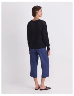 Sportscraft Cotton Crochet V-Neck Knit