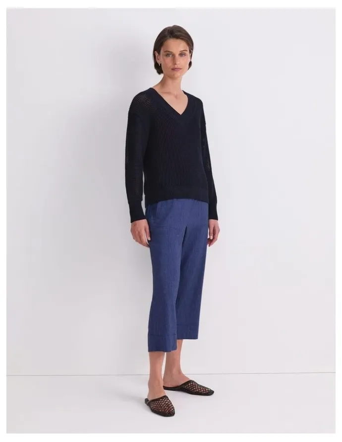 Sportscraft Cotton Crochet V-Neck Knit