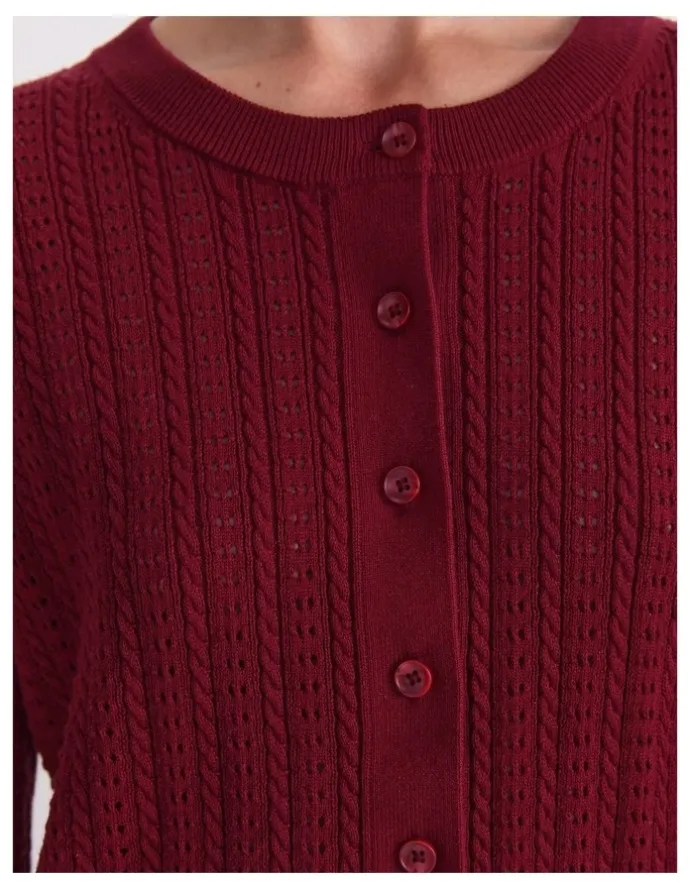 Sportscraft Elka Cable Pointelle Cardigan
