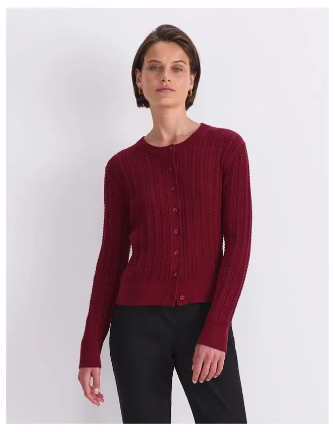 Sportscraft Elka Cable Pointelle Cardigan