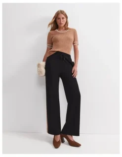 Sportscraft Elka Cable Short Sleeve Knit Jumper in Beige